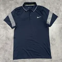 NIKE GOLF ポロシャツ ネイビー 切替デザイン 胸元ロゴ ドライフィットのサムネイル