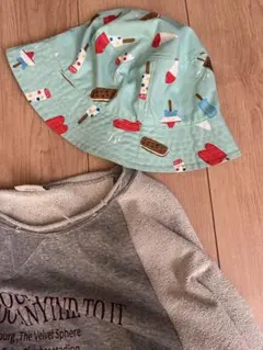 海外ブランド　ハット　帽子　アイス柄　個性　総柄　小物　子供〜女性