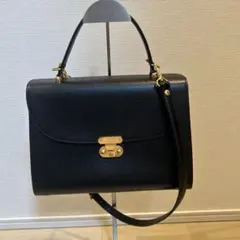renoma ショルダーバッグ　way ショルダーブラック ゴールド金具