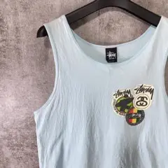 STUSSY タンクトップ Sロゴ ラスタカラー 希少 メキシコ製 size M 