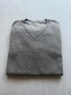 UNIQLO カシミヤ100% Vネックセーター ベージュ メンズM