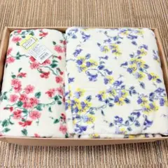 WEDGWOOD ウェッジウッド　ロングワイドサイズ綿毛布　花柄　2P ペア