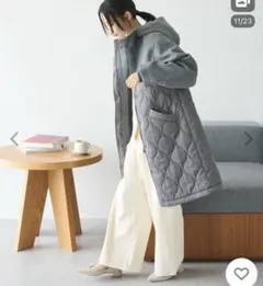 CRAFT STANDARD BOUTIQUE キルト フード コート グレー