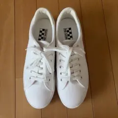 美品 NO NAME ホワイト プラットフォームスニーカー　39