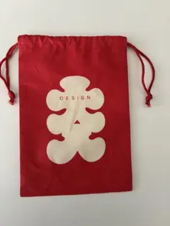 大入デザインプリントポーチ 赤 未使用品