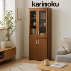 【美品】カリモク karimoku ブックシェルフ 書棚 本棚 ガラス扉のサムネイル