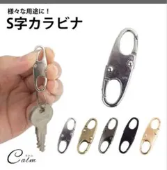 合金 軽量 S字型 カラビナ 小型 フック キーホルダー Wフック 鍵 キー