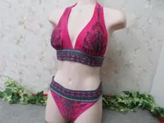 クAA3082 LUSHU 水着 ホルターネック ビキニ エスニックLサイズ