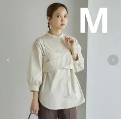 mysacloset 田中里奈　シャツビスチェセット　ベージュ　M