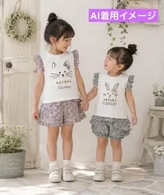 美品 kladskap姉妹お揃い Tシャツ パンツ 100 80 3点セット