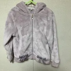 薄紫 フリースジャケット フード付き