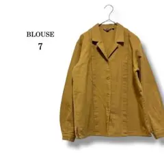 美品【BLOUSE】純棉開襟襯衫　黃色系　7 小尺碼