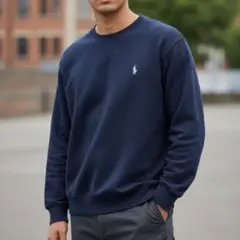 現行QR✨️ポロラルフローレン プルオーバー スウェット ポニー刺繍 M ネイビー