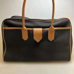 イブサンローラン 良品 三角ロゴ バイカラー 自立 ミニボストンバッグ