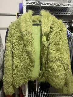 毛皮コート ライムグリーン 36(S)