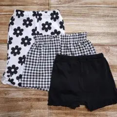 新品 未使用 レギンス ショートパンツ 花柄 チェック 女の子 80