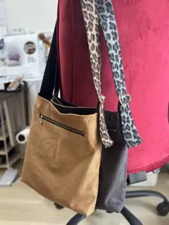 ワンショルダートートバッグ レオパード 調節可能