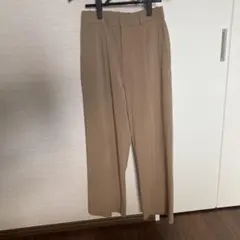 ユニクロ タック ハイウエスト ワイドパンツ 美シルエット ベージュ M