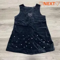 百貨店購入品　子ども服　女の子　ベロア　ジャンバースカート　ネイビー