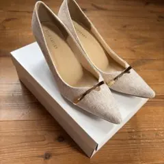 ［アミアミ] 6cmヒール パンプス ベージュ 24.5 ゴールド 入学式卒業式