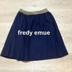 fredy emue ひざ丈スカート　ネイビー　ゴールド