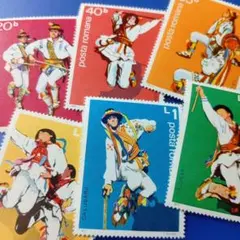 外国切手 ルーマニア 1977年 伝統舞踊 フォークダンス 6V