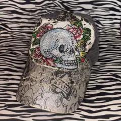 ぶ*ぱ様 Ed Hardy スカル刺繍 キャップ　即完売レア Ed Hardy スカル刺繍 キャップ - メルカリ