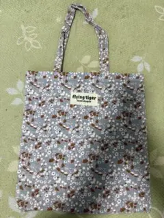 flying tiger 花柄エコバッグ グレー