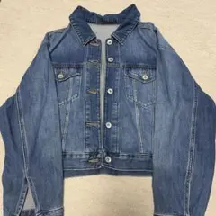 ユニクロ デニムブルー クロップドジャケット L