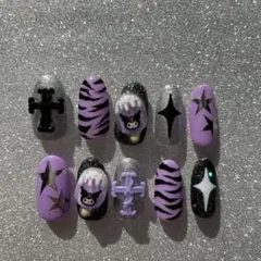 ギャルゼブラ柄ネイルチップ