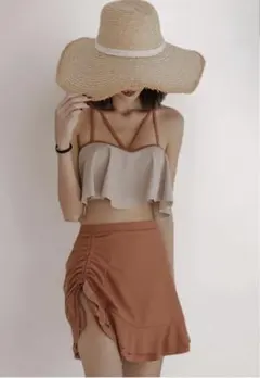 韓国風フリルビキニ三点セット