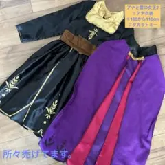 アナと雪の女王2 ディズニー コスプレ衣装 黒金ドレスと紫ケープ