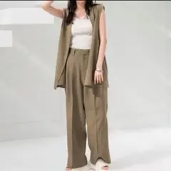 LOWRYSFARM 　ホップサックベスト ワイドパンツセットアップ