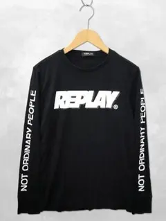 REPLAY クルーネック ロゴ プリント 長袖 Tシャツ ロンT Sのサムネイル