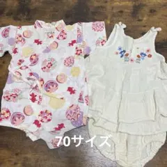 金魚柄甚平 ワンピースセット