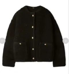 ボアジャケット ノーカラージャケット