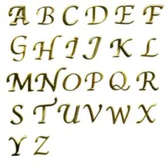 送料無料◆ネイル用アルファベットメタルパーツ20枚選んでね！ゴールド&シルバー