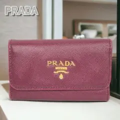 3900□財布】PRADA プラダ キーケース 三つ折り bc07x1