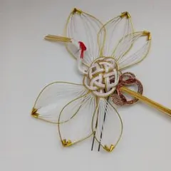 《専用》髪飾り【華水引098】大型鶴ⓑ3D水引 かんざし 結婚式 成人式 卒業式