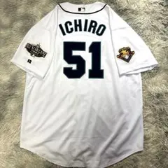 イチロー　シアトル・マリナーズホームユニフォーム ♯51 オールスターパッチ付 イチロー【51】 シアトルマリナーズ 応援グッズ SIZE L (44