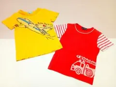 hakka kids 飛行機と消防車のTシャツ2枚セット　100cmのサムネイル