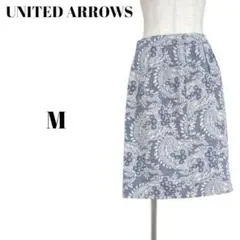 UNITED ARROWS レディース 花柄 刺繍ミニスカート M 水色 綿のサムネイル