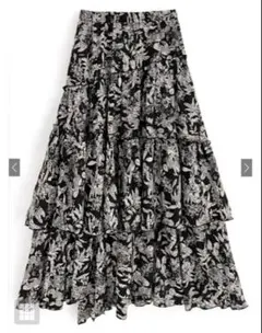 花柄ティアードフレアスカート　kz424