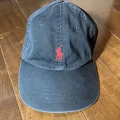 POLO 黒 キャップ 赤ロゴ