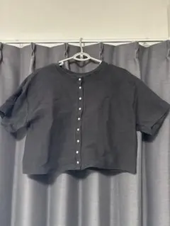 ダークグレー クロップドトップ 半袖