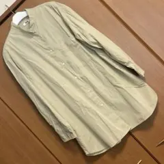 ユニクロ★ライトグリーン 長袖ロングシャツ