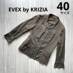 EVEX by KRIZIA ミリタリージャケット 綿混 カーキ サイズ40のサムネイル