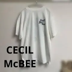 新品　タグ付きセシルマクビー　レディース半袖Tシャツ　豹柄　バックプリント　ロゴ