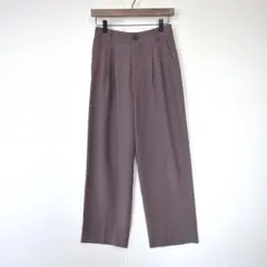 グレイル　ワイドパンツ　イージーパンツ　タック（M）くすみパープル　きれいめ