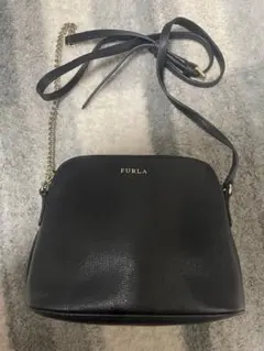 FURLA ブラックショルダーバッグ　ミニバック　袋あり